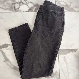 Pure Jill J Jill Gray Knit Demin Pull On Comfort Denim Leggings Size Medium